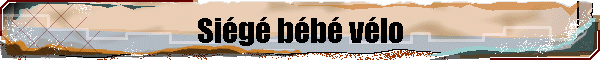 Siégé bébé vélo